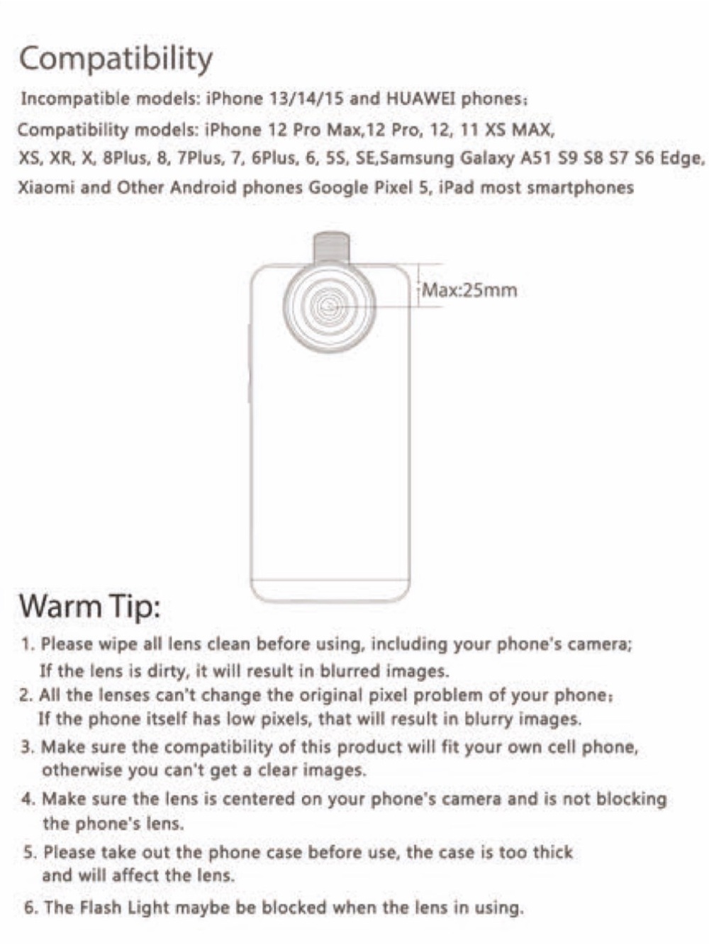 Phone Camera Lenses - Macro & Wide Angle with Phone Clip - Picture 10 of 10